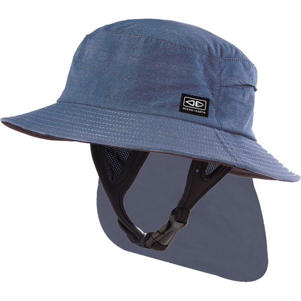 Ocean & Earth Men's Indo Stiff Peak Bucket Surf Hat in Blue Marble