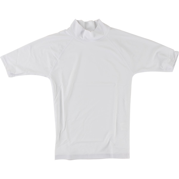 Blocksurf Short-Sleeve White Rash Guard - Small