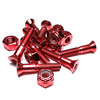 Standard Phillips Head Anodized Red Skateboard Hardware Set - 1"