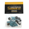 Standard Phillips Head Tar Heel Blue Skateboard Hardware Set - 1"