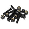 Standard Phillips Head Raven Black Skateboard Hardware Set - 1"