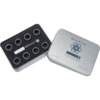 Quantum Bearing Science Metallics Plus Series Grey / Black Skateboard Bearings