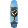 Blueprint Skateboards Spray Heart Blue / Silver Mid Complete Skateboards - 7.5" x 31.2"