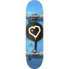 Blueprint Skateboards Spray Heart Blue / Silver Mid Complete Skateboards - 7.5" x 31.2"