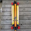Layback Longboards Finish Line Red Longboard Complete Skateboard - 9.12" x 39"