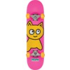 Meow Skateboards Bighead Cat Pink Mini Complete Skateboard - Soft Top Griptape - 7.25" x 29.8"