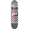 RAD Wheels Checker White / Black w/ Red Complete Skateboard - 8" x 31.5"