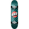 RAD Wheels Checker 2 Black / Teal Mini Complete Skateboard - 7.2" x 30"