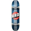 RAD Wheels Checker Stripe Navy / White Complete Skateboard - 7.75" x 31.25"