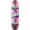 RAD Wheels Checker Stripe Pink / Black Complete Skateboard - 7.75" x 31.25"