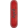 April Skateboards OG Logo Red / Black / White Skateboard Deck - 8.25" x 31.92"