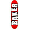 Baker Skateboards Brand Logo Red / White Skateboard Deck - 7.56" x 31.25" - Complete Skateboard Bundle