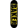Baker Skateboards Jacopo Carozzi Brand Logo Danger Yellow Skateboard Deck - 8"