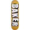 Baker Skateboards Justin "Figgy" Figueroa Brand Name Mustard Skateboard Deck B2 - 8.5" x 32.5" - Complete Skateboard Bundle