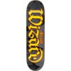 Blood Wizard Skateboards Castles Script Black / Yellow Skateboard Deck - 8.5" x 32" - Complete Skateboard Bundle