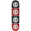 Element Skateboards Quadrant White / Black / Red Skateboard Deck - 7.5" x 31"