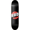 RAD Wheels Solid Black / Red Skateboard Deck - 7.75" x 31.875"