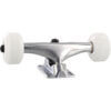Essentials Skateboard Components Polished Trucks with 52mm White Wheels Combo - 5.25" Hanger 8.0" Axle (Set of 2)