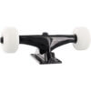 Essentials Skateboard Components Black Trucks with 53mm White Wheels Combo - 5.25" Hanger 8.0" Axle (Set of 2)