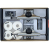 Industrial Skateboards Polished Trucks with 52mm White Wheels, Bearings & Hardware Kit - 4.75" Hanger 7.5" Axle (Set of 2)