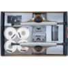 Industrial Skateboards Polished Trucks with 52mm White Wheels, Bearings & Hardware Kit - 5.5" Hanger 8.25" Axle (Set of 2)