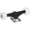 Mini Logo Skateboards Black Raw Trucks with 53mm White 90a A-Cut Wheels Combo - 5.0" Hanger 7.62" Axle (Set of 2)