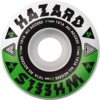 Hazard Wheels CP Formula Radial Melt White / Green Skateboard Wheels - 55mm 101a (Set of 4)