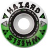 Hazard Wheels CP Formula Radial Melt White / Green Skateboard Wheels - 55mm 101a (Set of 4)