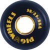 Pig Wheels RT Black / Yellow Skateboard Wheels - 58mm 88a (Set of 4)