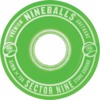 Sector 9 9-Ball Clear Green Skateboard Wheels - 64mm 78a (Set of 4)