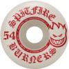 Spitfire Wheels Burners White / Red Skateboard Wheels - 54mm 99a (Set of 4)