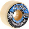 Spitfire Wheels Formula Four Conical Full White w/ Blue Skateboard Wheels - 58mm 99a (Set of 4)