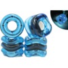 Shark Wheels Firefly Transparent Blue with Blue Lights Skateboard Wheels - 60mm 78a (Set of 4)