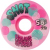 Snot Wheel Co. Nolan Houghton Spiral Wide Boys Pink / White Swirl Skateboard Wheels - 58mm 99a (Set of 4)