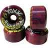 Toxic Skate Wheels Superthane Toxic Runoff Red / Blue Swirl Skateboard Wheels - 59mm 103a (Set of 4)