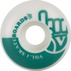 Vol. 1 Wheels No. 1 White / Teal Skateboard Wheels - 52mm 99a (Set of 4)