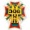 Dogtown Skateboards 80's Cross Logo RASTA Skate Sticker