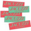Jacuzzi Unlimited Skateboards 2" x 7" Logo Salmon / Mint Skate Sticker