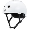 Triple 8 Skateboard Pads Deep Cover Gloss White Skate Helmet CPSC Certified - XL/XXL 23.5" - 24.5"