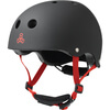 Triple 8 Lil 8 with EPS Liner Black Rubber Skate Helmet Dual Certified CPSC & ASTM - (Certified) - Youth 18" - 20.5"