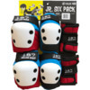 187 Killer Pads Jr. Six Pack Red / White / Blue Knee, Elbow, & Wrist Pad Set - Junior