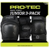 ProTec Skateboard Pads Street Gear 3 Pack Black Knee, Elbow, & Wrist Pad Set - Junior