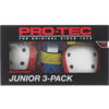 ProTec Skateboard Pads Street Retro Red / Blue / Yellow Knee, Elbow, & Wrist Pad Set - Youth Small