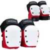 ProTec Skateboard Pads Street Combo Red / White / Black Knee & Elbow Set - Small