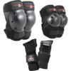 Triple 8 Skateboard Pads Saver Series 3-Pack Black Knee, Elbow, & Wrist Pad Set - X-Small