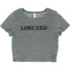 Lowcard Mag Logo Crop Top Grey / Black Women's Crop Top - X-Small / Small