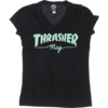 Thrasher Magazine Mag Logo Girls V-Neck T-Shirt