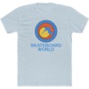 45RPM Vintage Skateboard Apparel Skateboard World Light Blue Men's Short Sleeve T-Shirt - Small