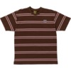 Krooked Skateboards Eyes Emblem Stripe Brown / Pink Men's Short Sleeve T-Shirt - Small