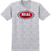Real Skateboards Oval Ash / Red Men's Short Sleeve T-Shirt - Medium